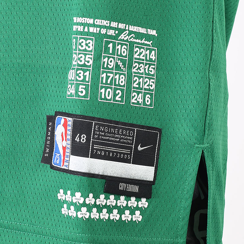 мужская зеленая майка Nike Boston Celtics City Edition Dri-FIT Swingman NBA Jersey DB4019-321 - цена, описание, фото 4